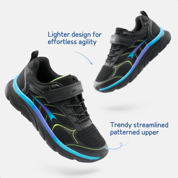 [EZ-Ons EZ-Plays] Kids Breathable Running Shoes - BLACK-BLUE - 1